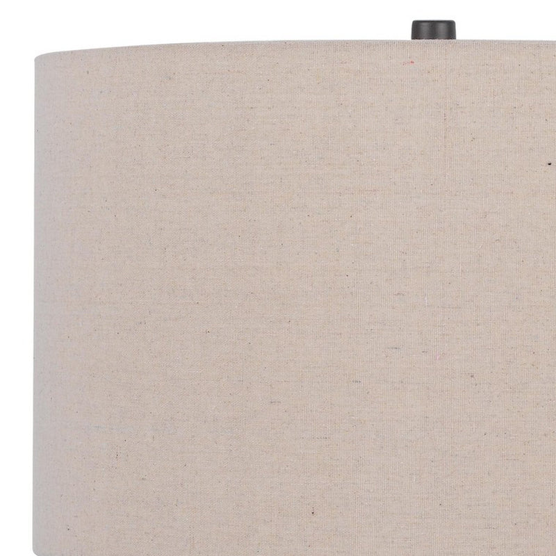 29 Inch Modern Table Lamp Drum Shade Diverted Wood Base Dark Bronze Brown-zoom-