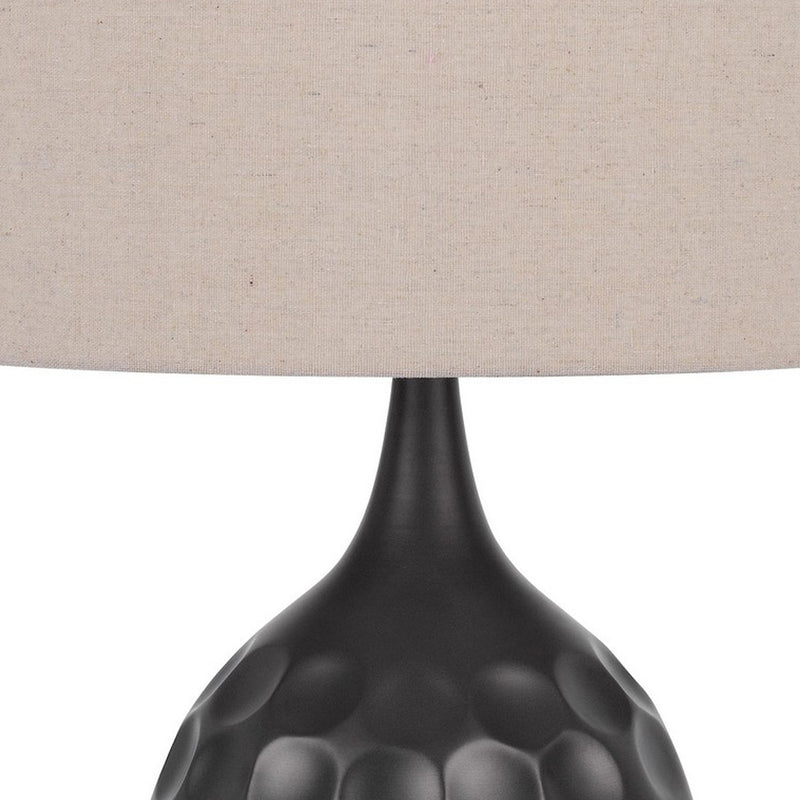 29 Inch Modern Table Lamp Drum Shade Diverted Wood Base Dark Bronze Brown-zoom-