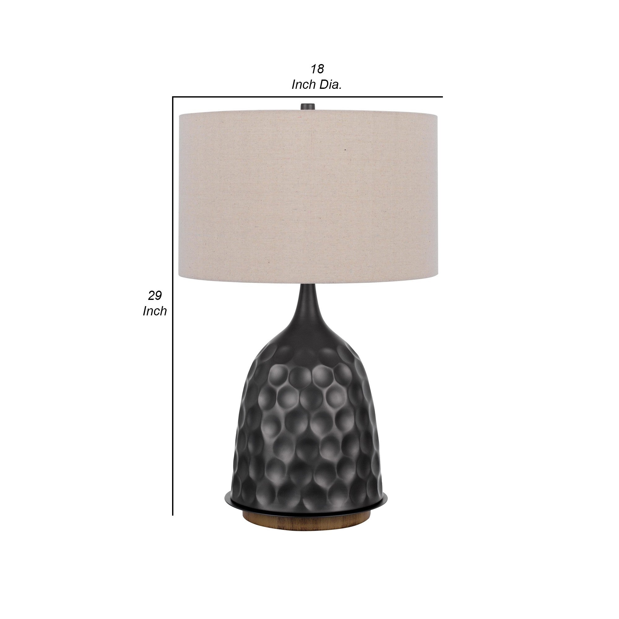 29 Inch Modern Table Lamp Drum Shade Diverted Wood Base Dark Bronze Brown-zoom-5