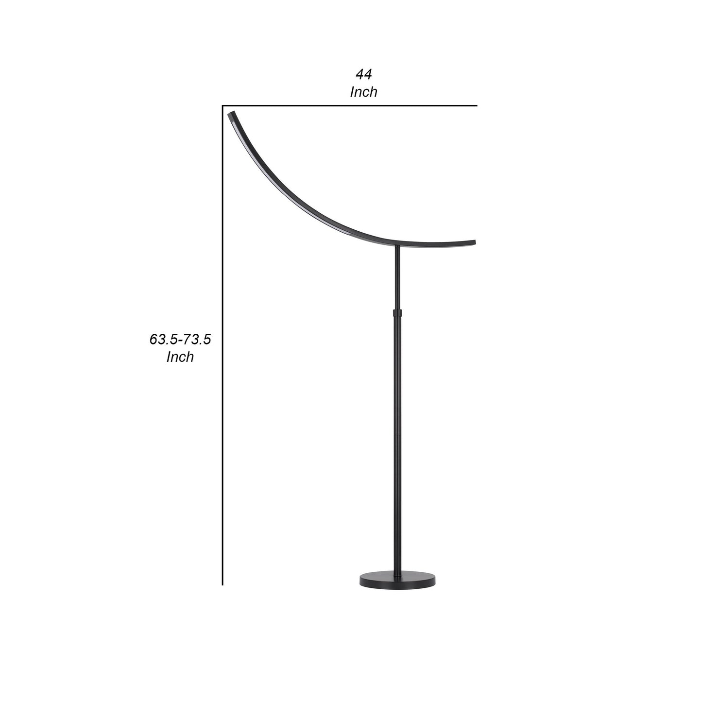74 Inch Adjustable Floor Lamp Led Light Inverted Metal Base Dark Bronze