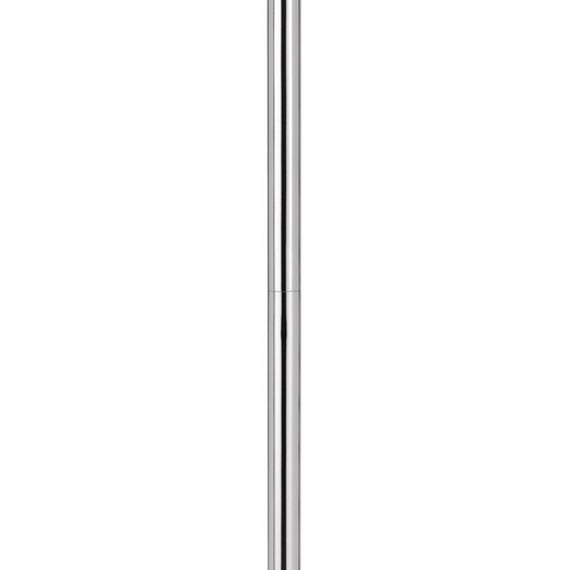 Charlie 61 Inch Modern Floor Lamp Drum Shade Glossy Chrome White Brown-zoom-