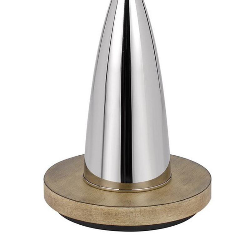 Charlie 61 Inch Modern Floor Lamp Drum Shade Glossy Chrome White Brown-zoom-