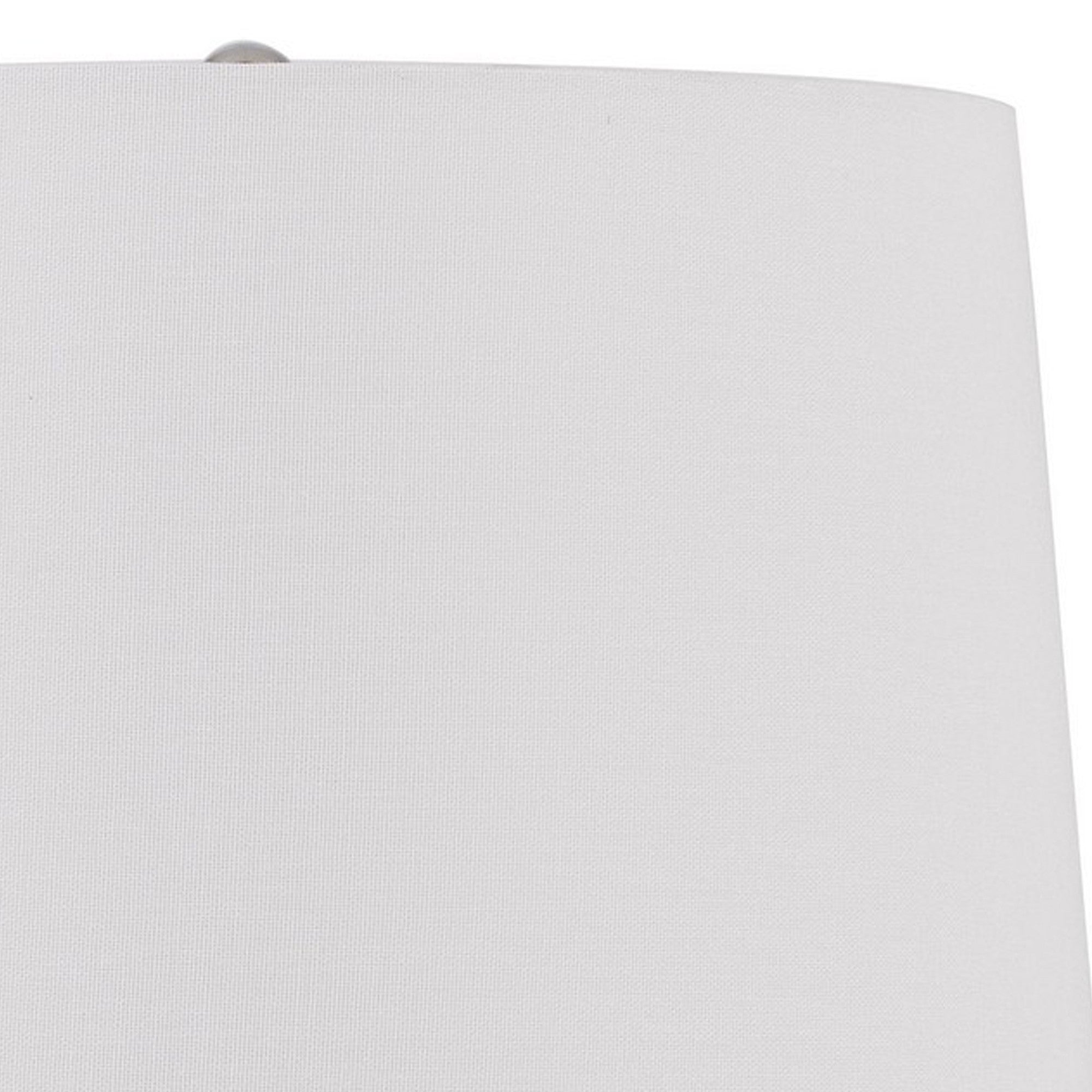 Charlie 31 Inch Modern Table Lamp Drum Shade Glossy Chrome White Brown-zoom-2