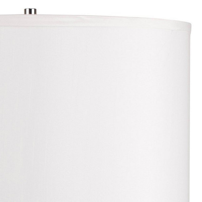 27 Inch Table Lamp Metal Trumpet Style Tapered Base White and Silver-zoom-