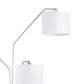 84 Inch Modern Floor Lamp Three Drum Shades Marble Base White Silver