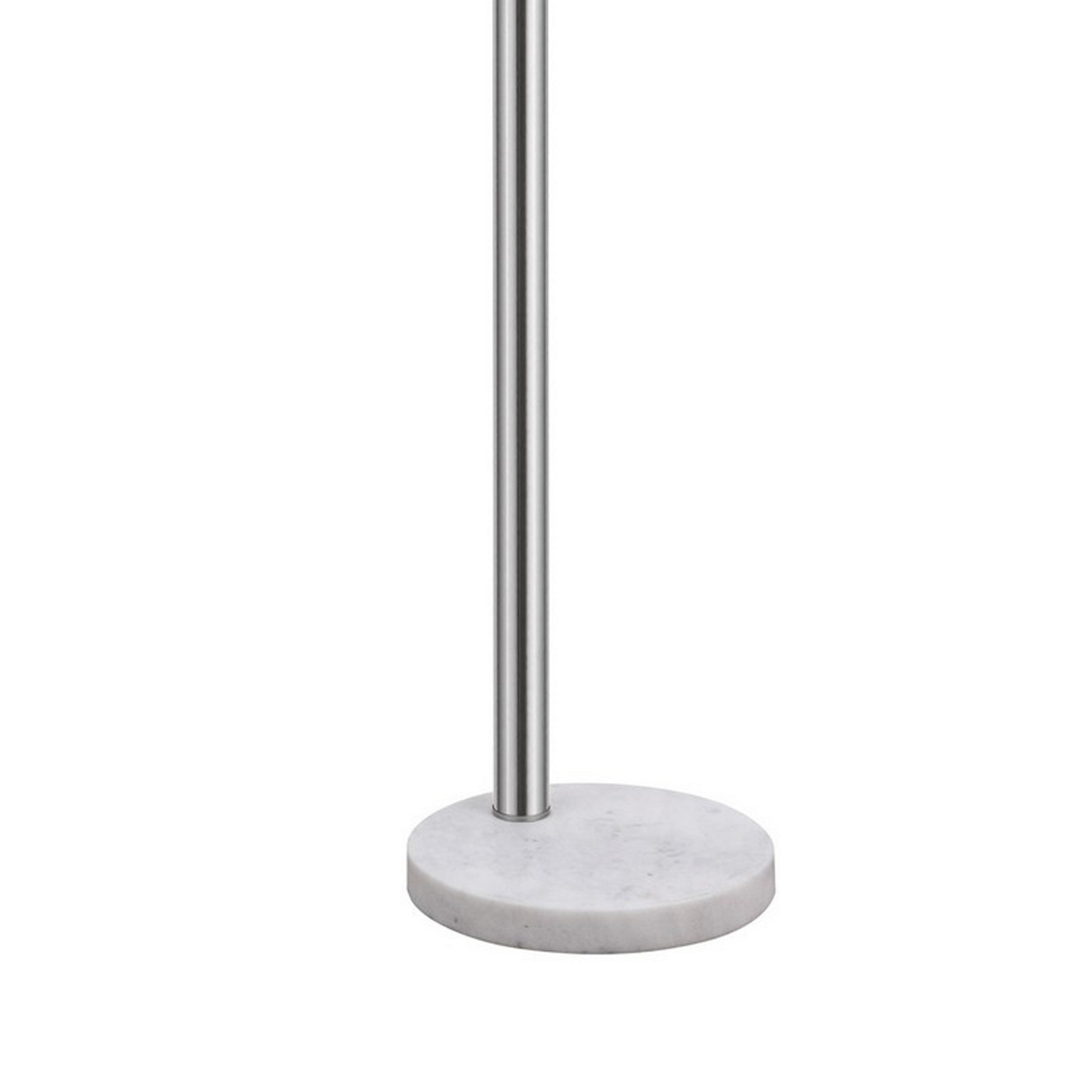 84 Inch Modern Floor Lamp Three Drum Shades Marble Base White Silver-zoom-4