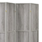 70 Inch Modern 4 Panel Folding Screen Room Divider, Rustic Gray Wood Finish