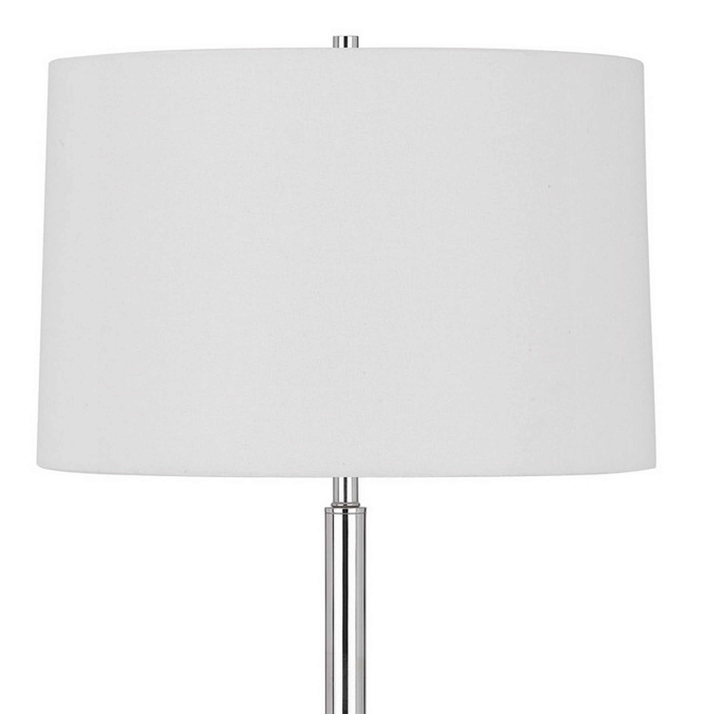 Ava 61 Inch Modern Floor Lamp Glass Tray Table 1 Usb Port Glossy Chrome-zoom-2