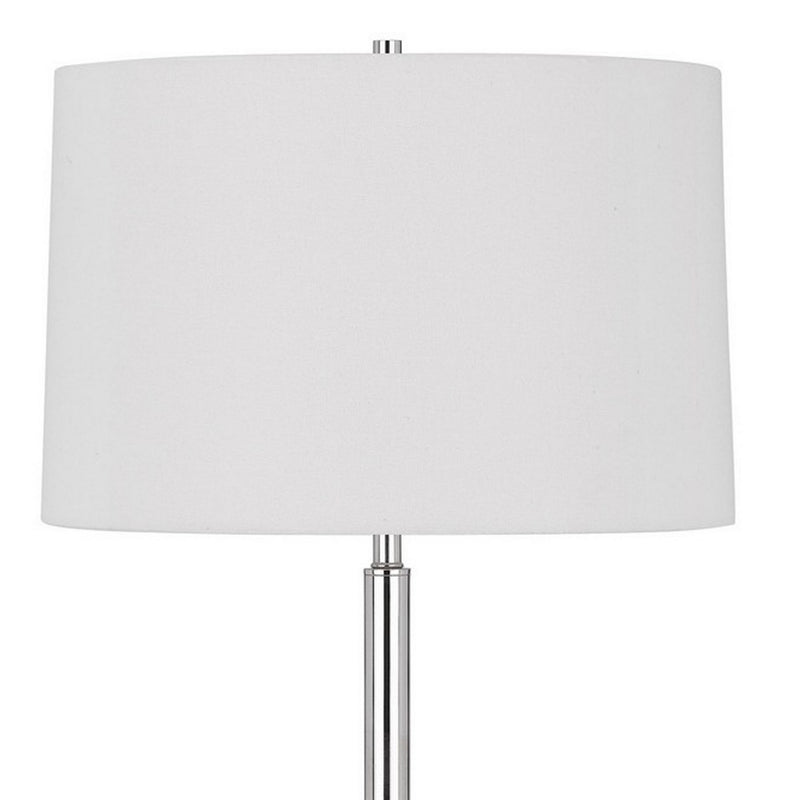 Ava 61 Inch Modern Floor Lamp Glass Tray Table 1 Usb Port Glossy Chrome-zoom-