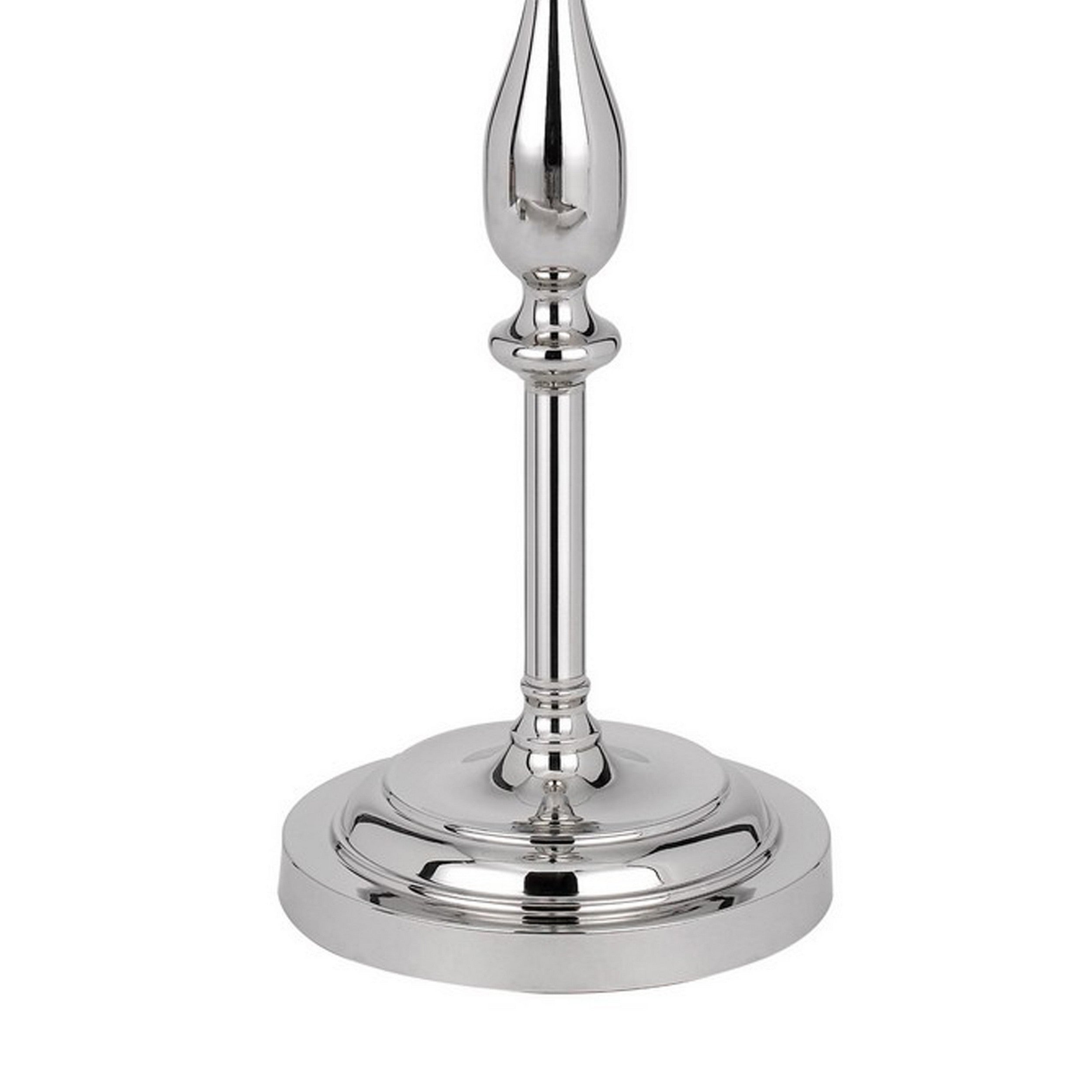 Ava 61 Inch Modern Floor Lamp Glass Tray Table 1 Usb Port Glossy Chrome-zoom-4