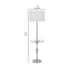 Ava 61 Inch Modern Floor Lamp Glass Tray Table 1 Usb Port Glossy Chrome