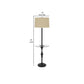 61 Inch Modern Floor Lamp Glass Tray Table 1 Usb Port Antique Silver