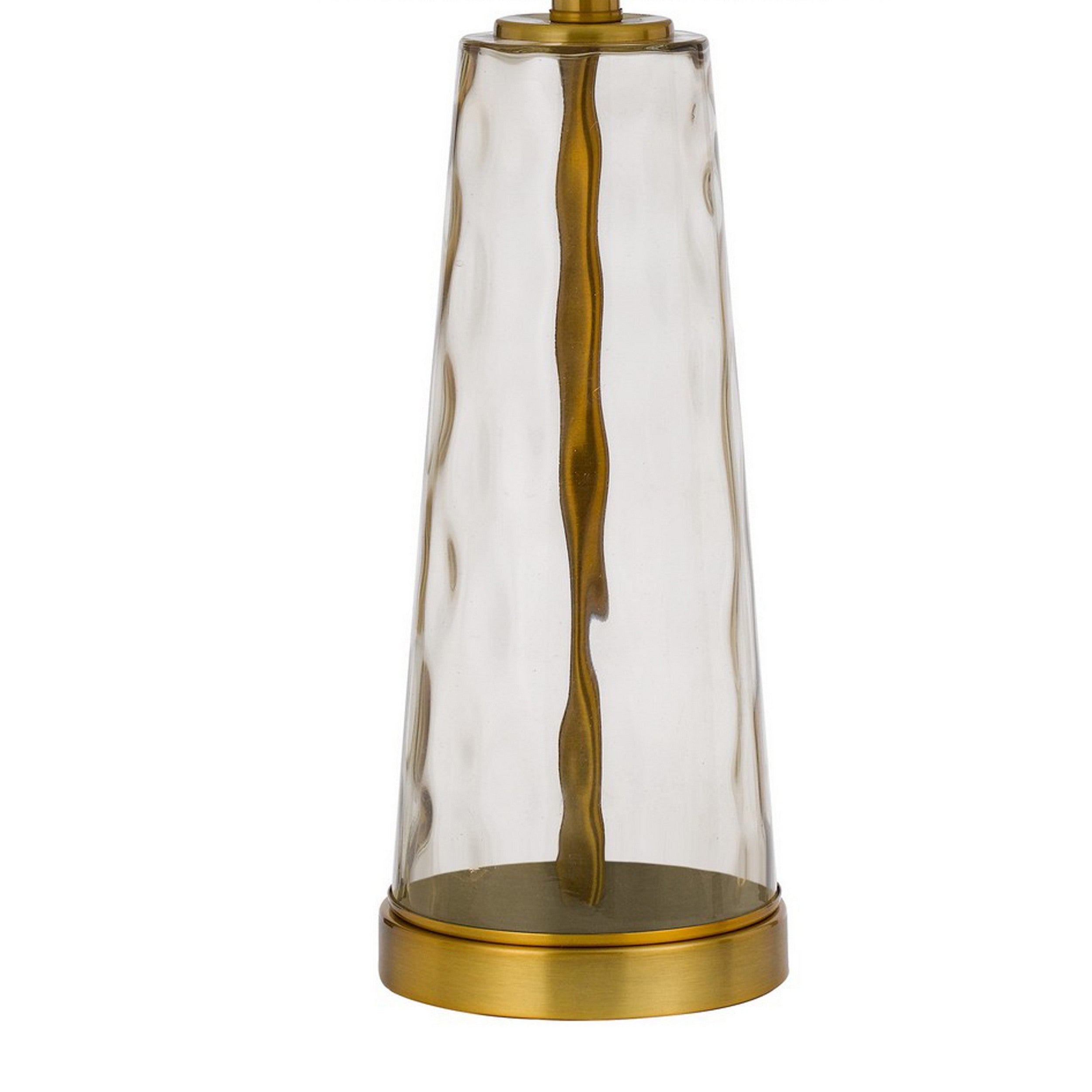 26 Inch Modern Accent Table Lamp Set of 2 Clear Glass Base Antique Brass-zoom-4
