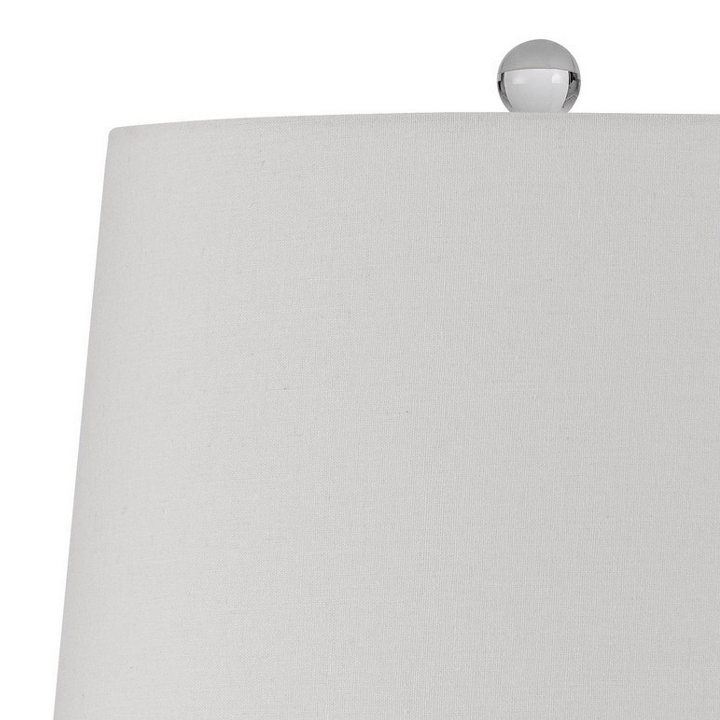28 Inch Accent Table Lamp Hardback Fabric Shade Embossed Ceramic Pearl-zoom-2