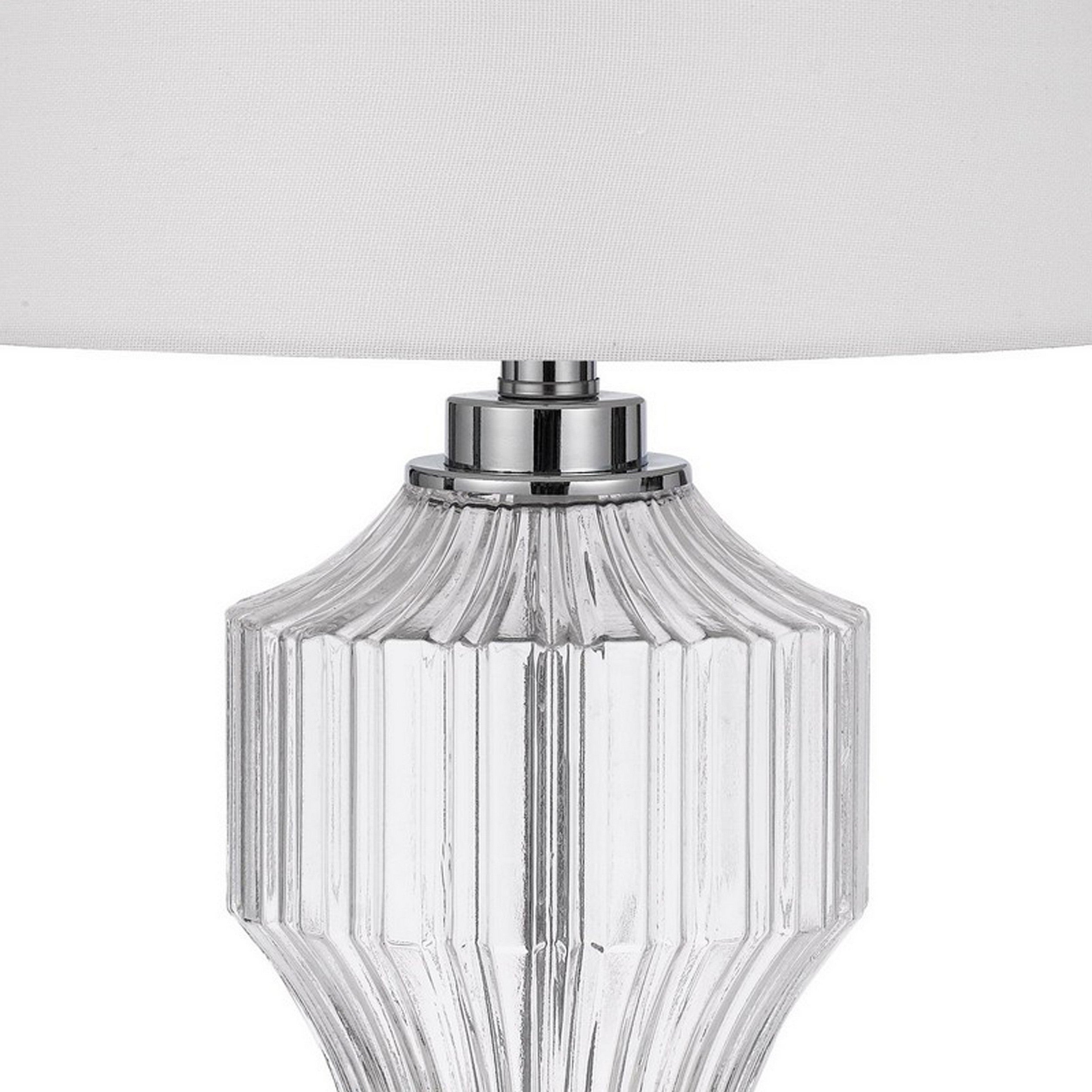 26 Inch Accent Table Lamp Round Glass Base White Clear-zoom-3