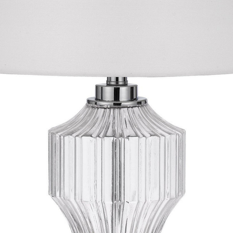 26 Inch Accent Table Lamp Round Glass Base White Clear-zoom-