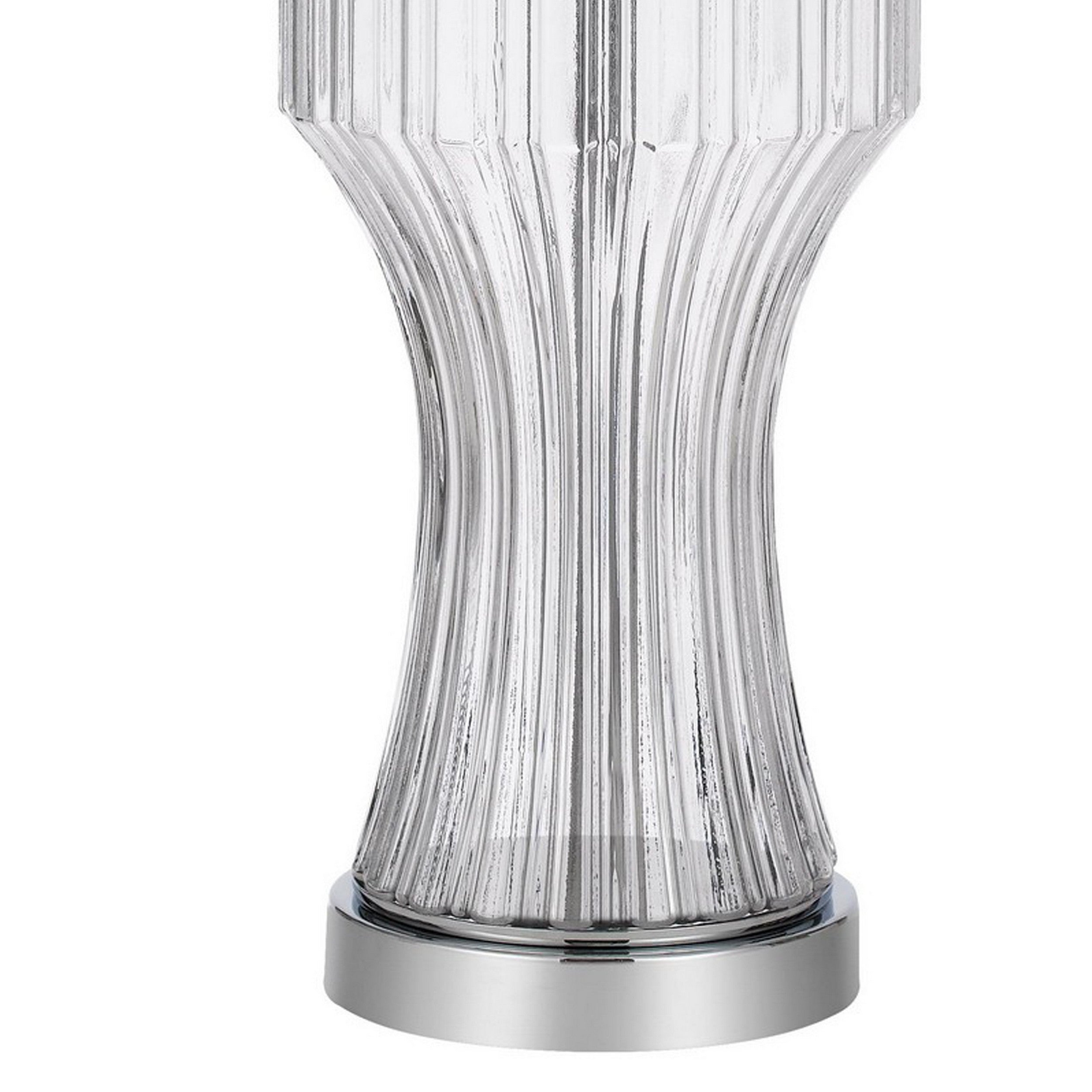 26 Inch Accent Table Lamp Round Glass Base White Clear-zoom-4