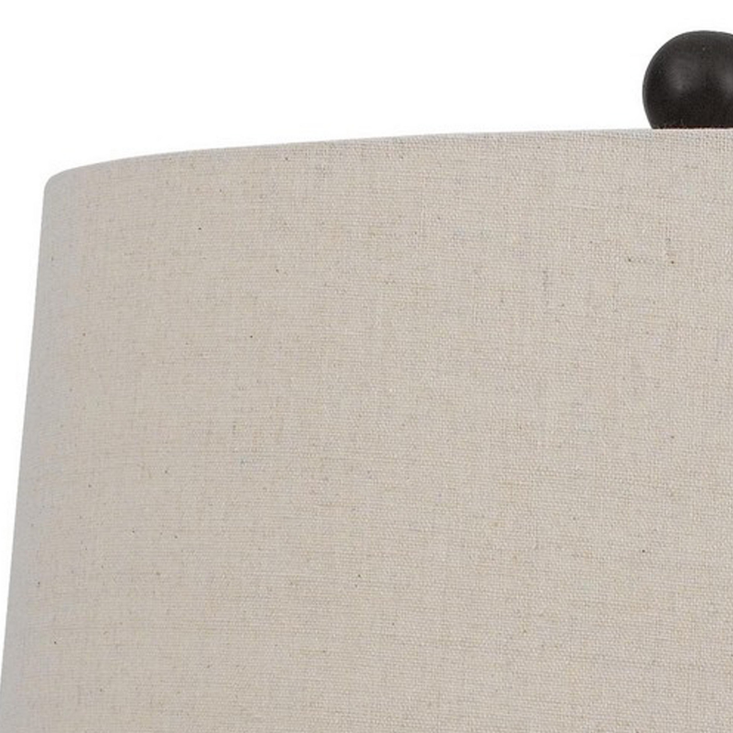 29 Inch Classic Table Lamp Textured Lined Body Ceramic Charcoal Black-zoom-2