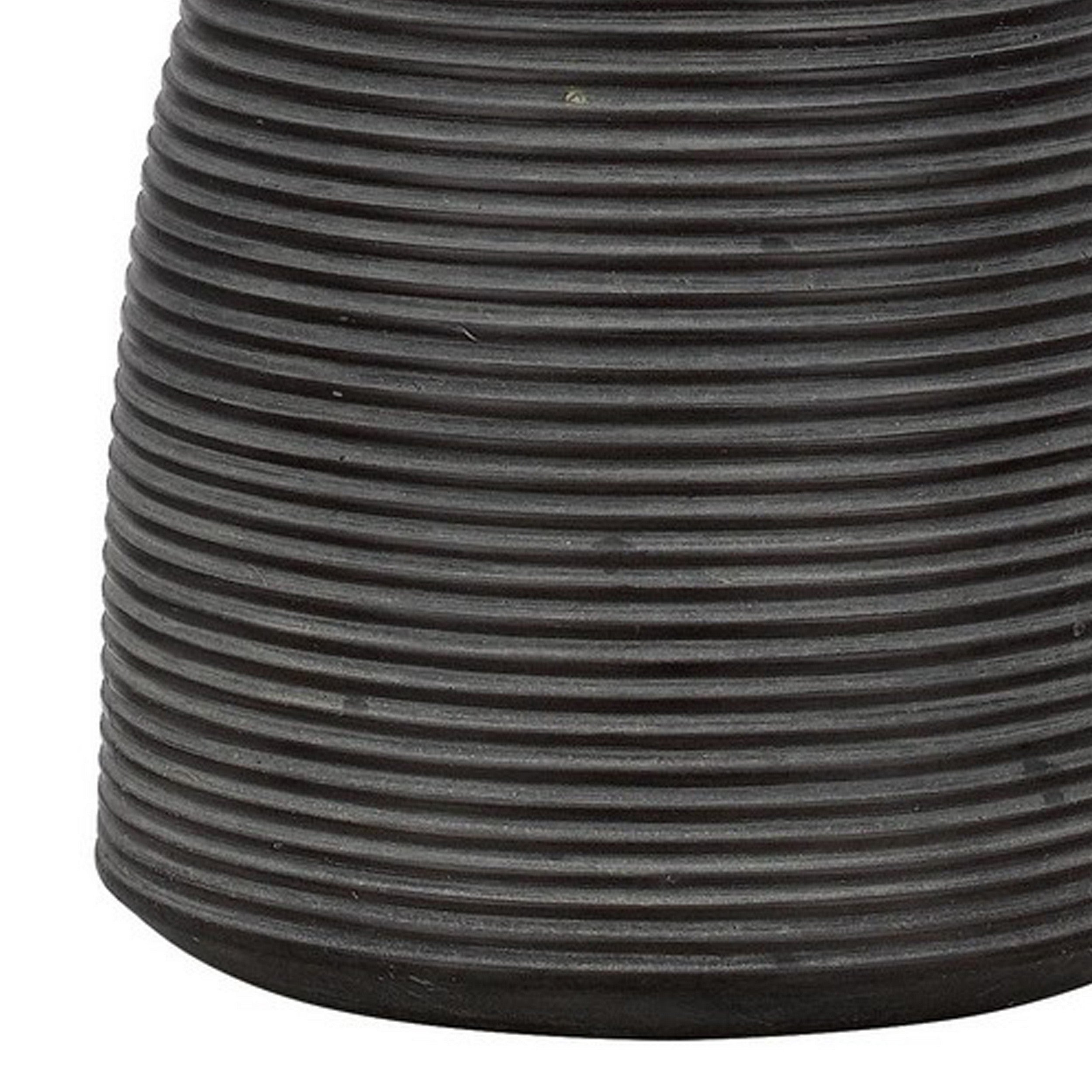 29 Inch Classic Table Lamp Textured Lined Body Ceramic Charcoal Black-zoom-4