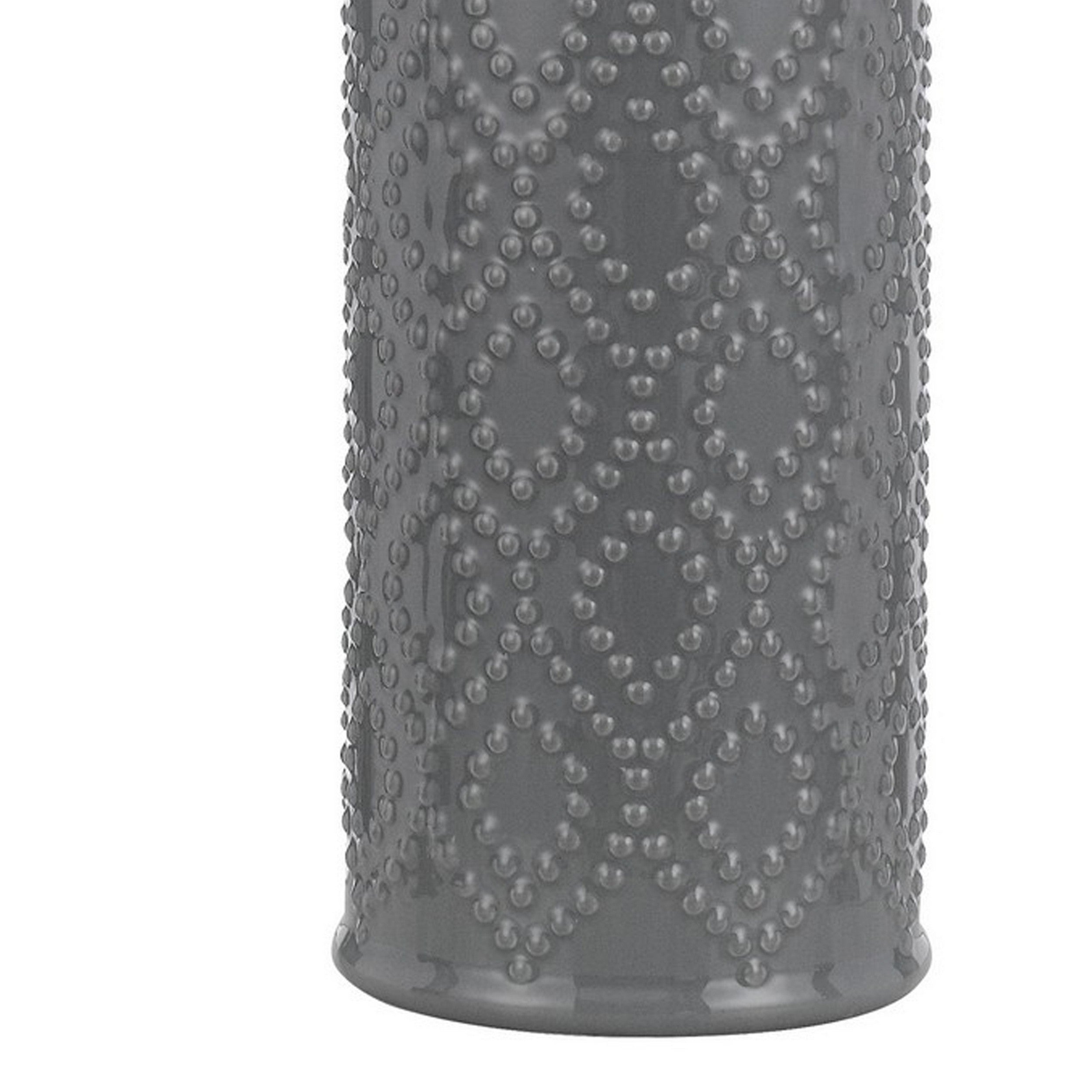 29 Inch Accent Table Lamp Set of 2 Tall Cylinder Ball Finial Accent Gray-zoom-4