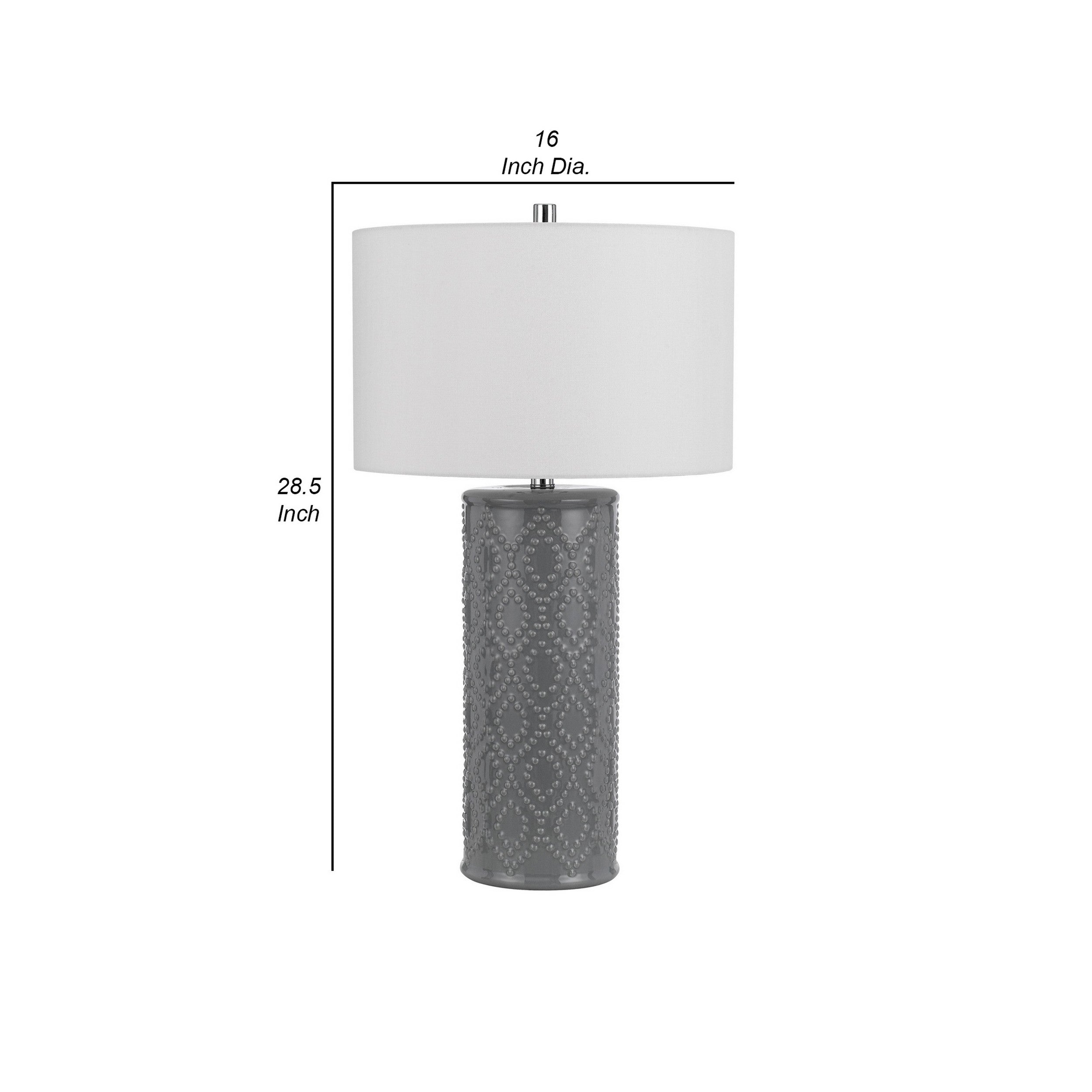 29 Inch Accent Table Lamp Set of 2 Tall Cylinder Ball Finial Accent Gray-zoom-5