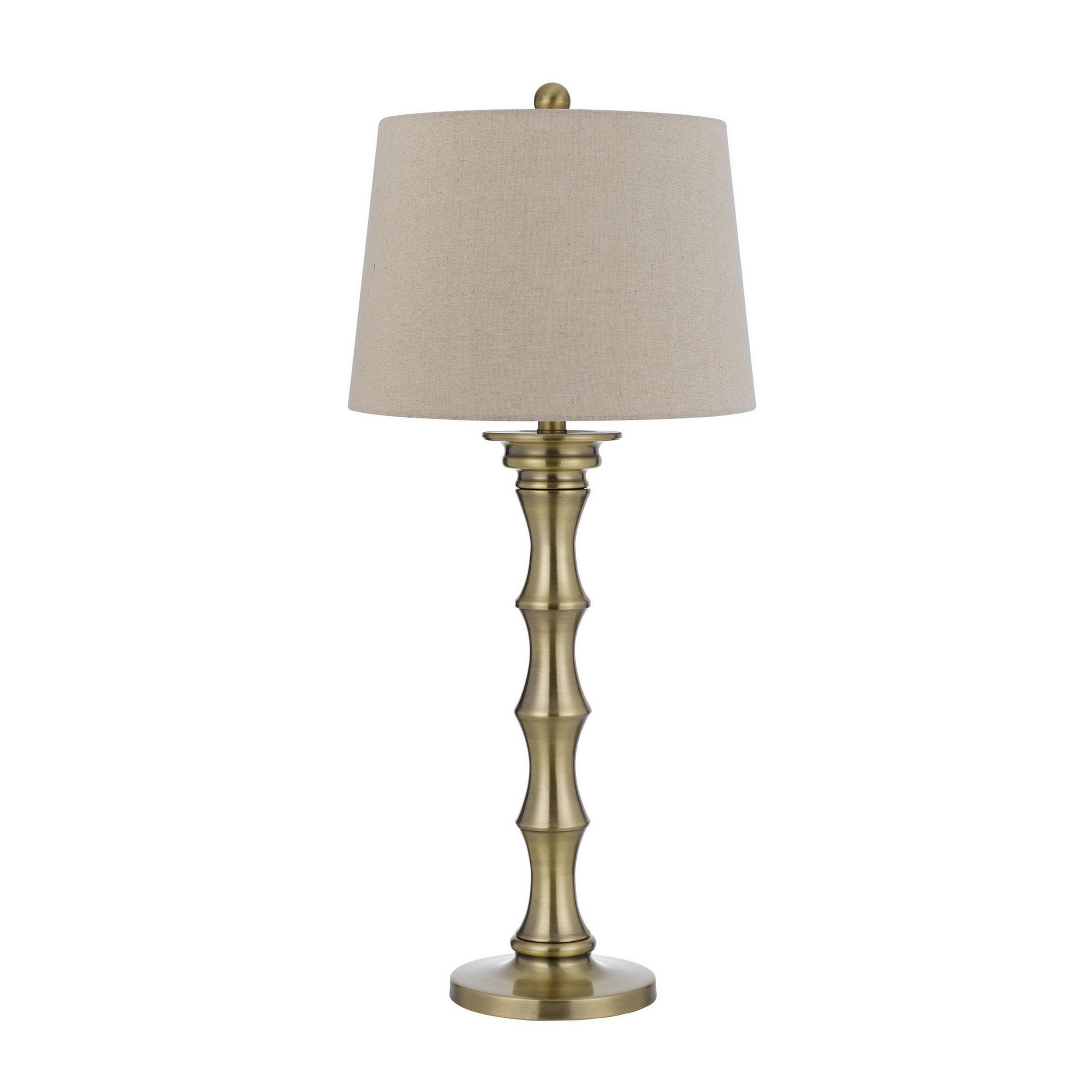 Noah 32 Inch Accent Table Lamp Set of 2 Turned Pedestal Antique Brass-zoom-2