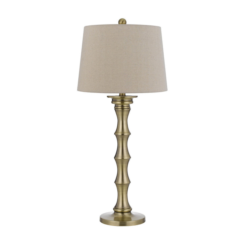 Noah 32 Inch Accent Table Lamp Set of 2 Turned Pedestal Antique Brass-zoom-