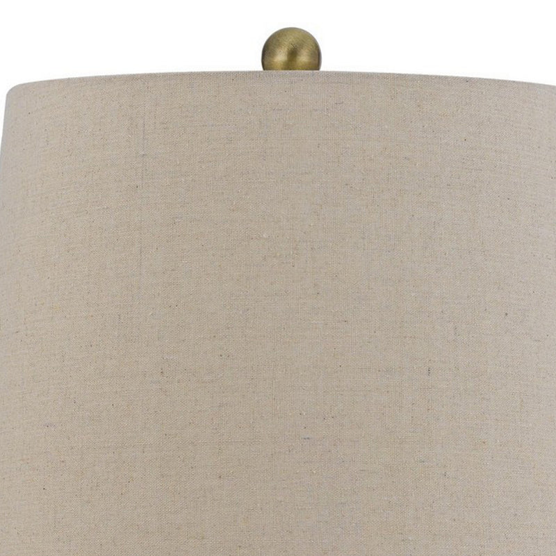 Noah 32 Inch Accent Table Lamp Set of 2 Turned Pedestal Antique Brass-zoom-