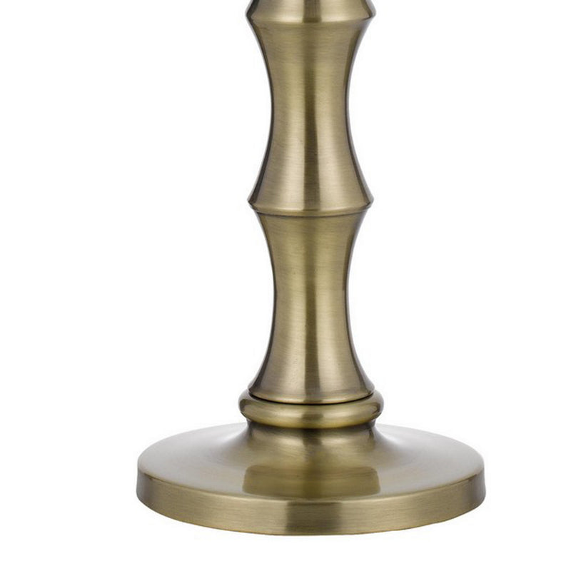 Noah 32 Inch Accent Table Lamp Set of 2 Turned Pedestal Antique Brass-zoom-