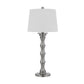 Noah 33 Inch Accent Table Lamp Set of 2 Turned Pedestal Base Silver