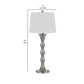 Noah 33 Inch Accent Table Lamp Set of 2 Turned Pedestal Base Silver