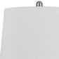 26 Inch Accent Table Lamp Set of 2 Lined Glass Jar Base Metallic Silver