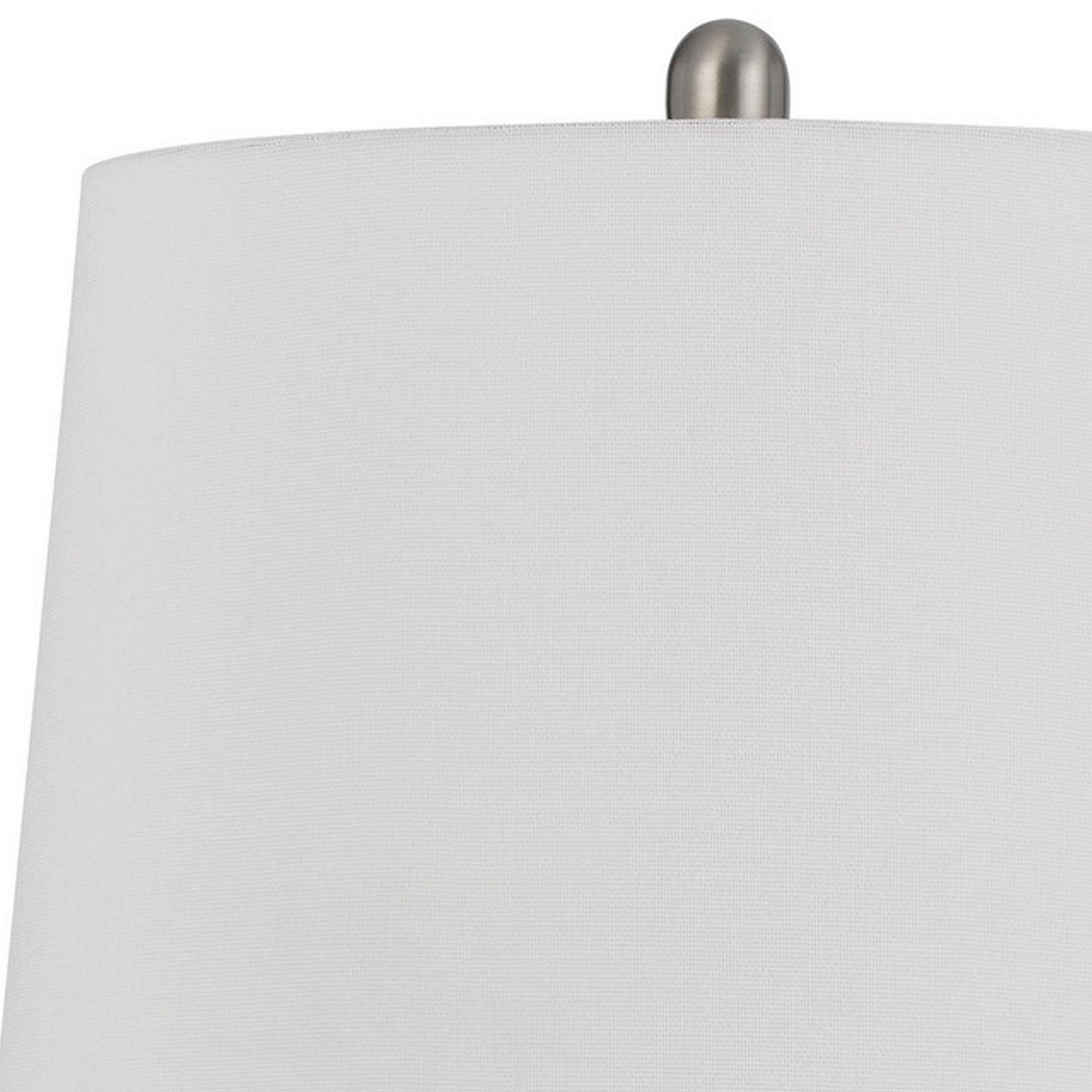 26 Inch Accent Table Lamp Set of 2 Lined Glass Jar Base Metallic Silver-zoom-3