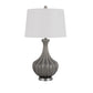 29 Inch Accent Table Lamp Set of 2 Elegant Tapered Glass Base Slate Gray