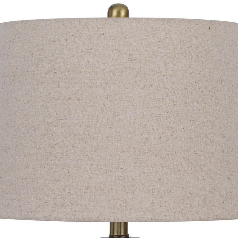 27 Inch Modern Table Lamp Metal Base Set of 2 Black Antique Brass-zoom-