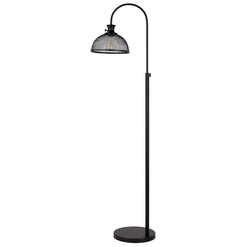 61 Inch Modern Floor Lamp Hanging Mesh Shade Metal Base Black-zoom-