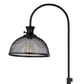 61 Inch Modern Floor Lamp Hanging Mesh Shade Metal Base Black
