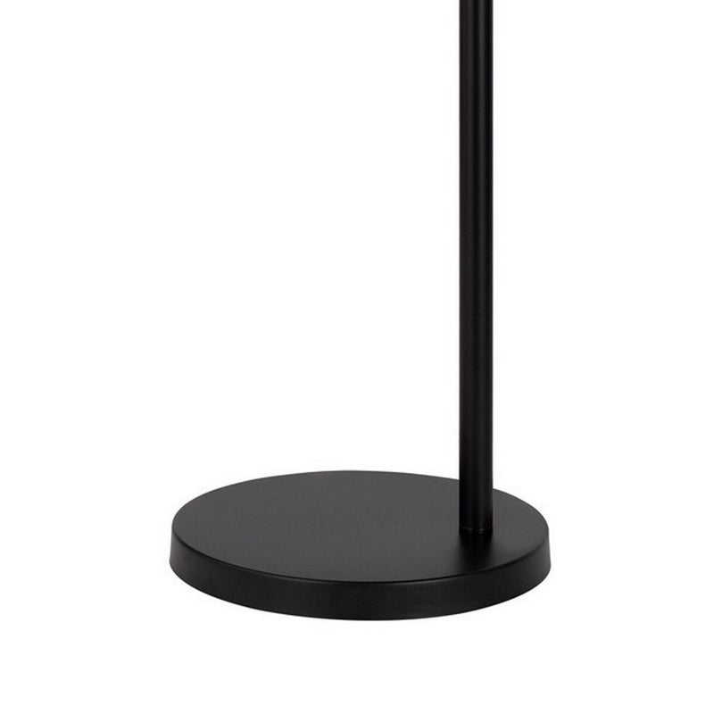 61 Inch Modern Floor Lamp Hanging Mesh Shade Metal Base Black-zoom-