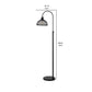 61 Inch Modern Floor Lamp Hanging Mesh Shade Metal Base Black