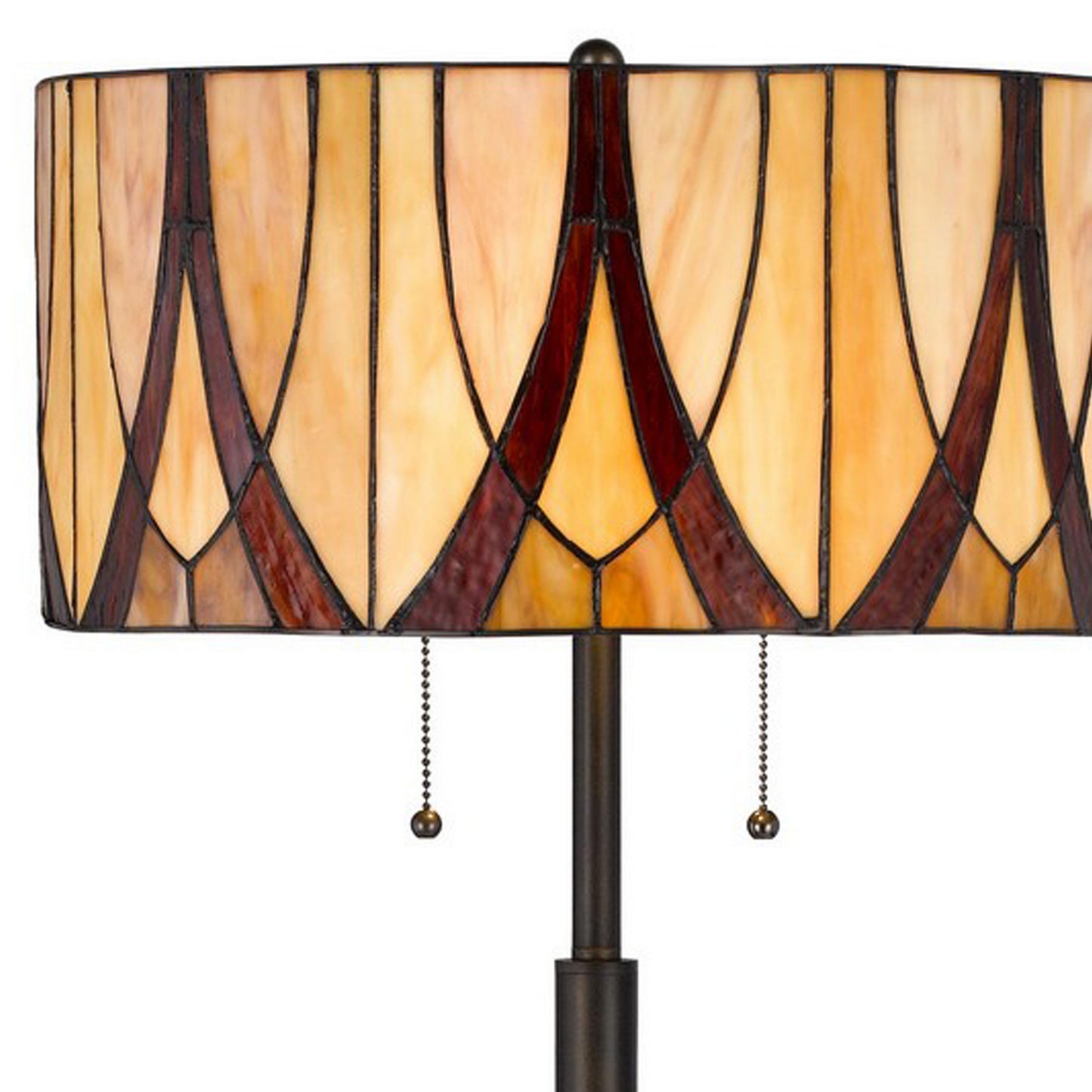 Eli 60 Inch Tiffany Style Floor Lamp Glass Shade Metal Base Antique Bronze