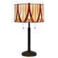Eli 24 Inch Tiffany Style Table Lamp Glass Shade Antique Bronze