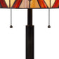 Eli 24 Inch Tiffany Style Table Lamp Glass Shade Antique Bronze