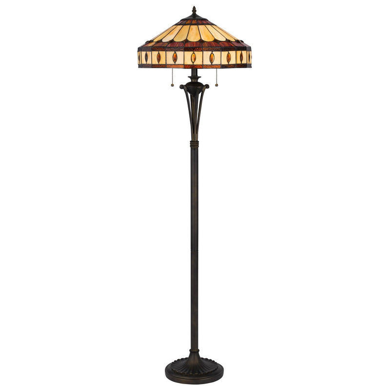 Xia 61 Inch Tiffany Style Vintage Floor Lamp Glass Shade Antique Bronze-zoom-