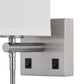 Liam 25 Inch Modern Wall Lamp Hardback Fabric Shade 1 Led Metal Silver