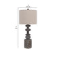 31 Inch Accent Table Lamp Resin Turned Base Set of 2 Beige Gray