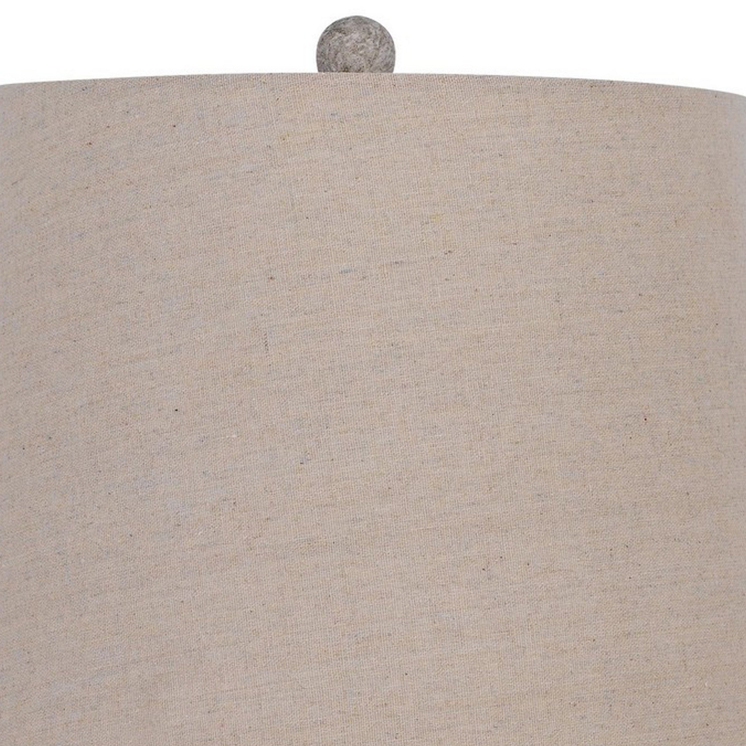 27 Inch Set of 2 Classic Resin Accent Table Lamp Turned Beige Rustic Gray-zoom-3