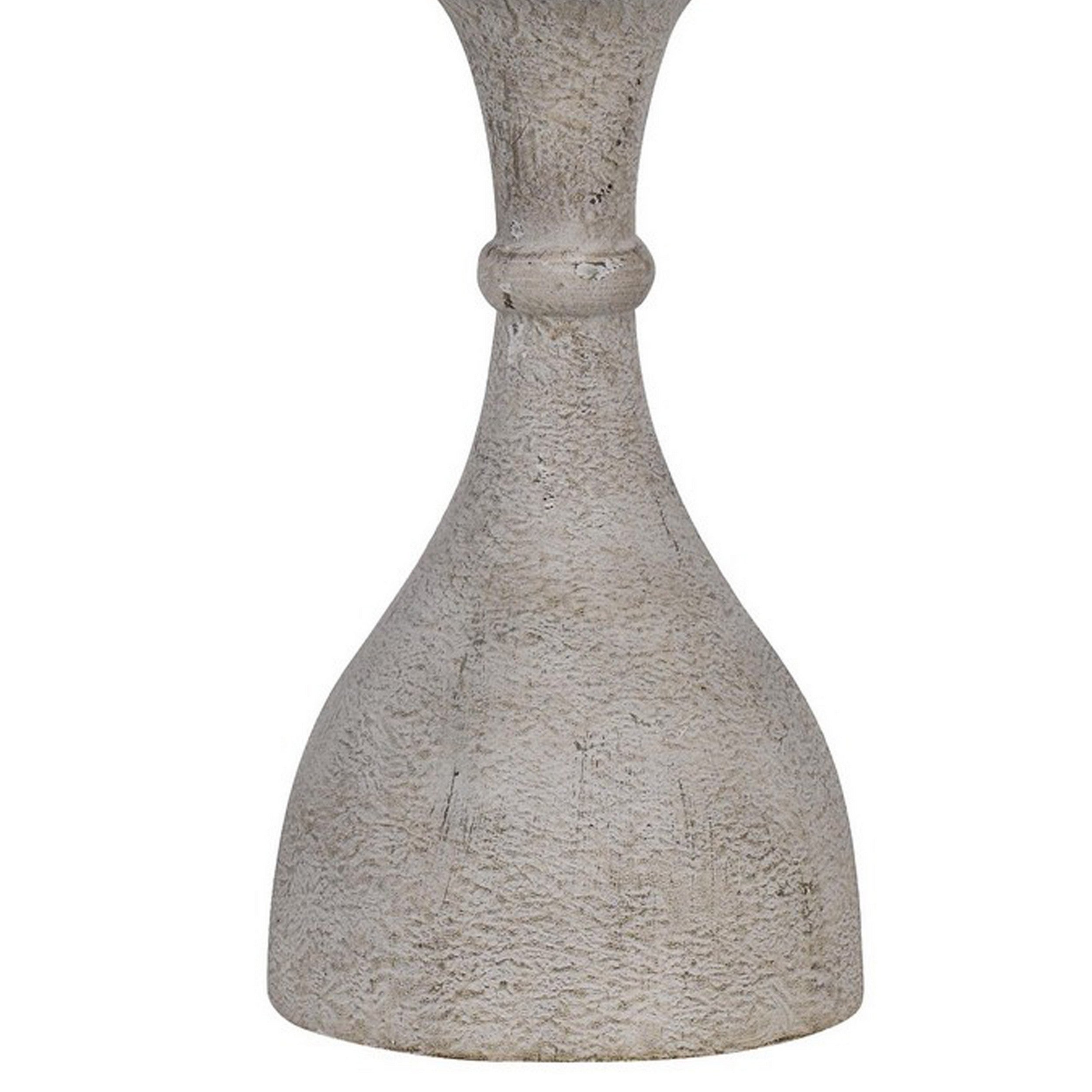 27 Inch Set of 2 Classic Resin Accent Table Lamp Turned Beige Rustic Gray-zoom-4