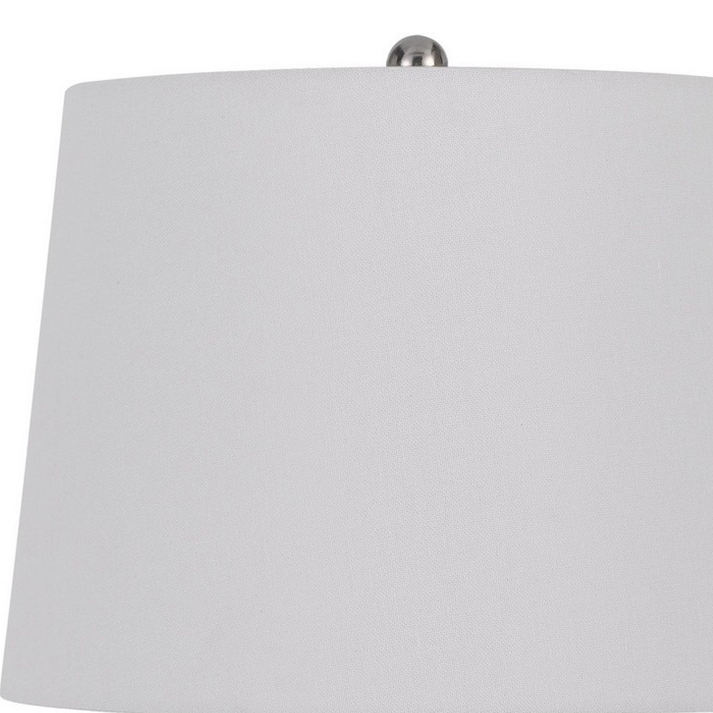 25 Inch Set of 2 Artisanal Ceramic Accent Table Lamp Fluted Grayed Black-zoom-3
