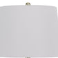 23 Inch Set of 2 Ceramic Accent Table Lamp Hammered Base White Gold