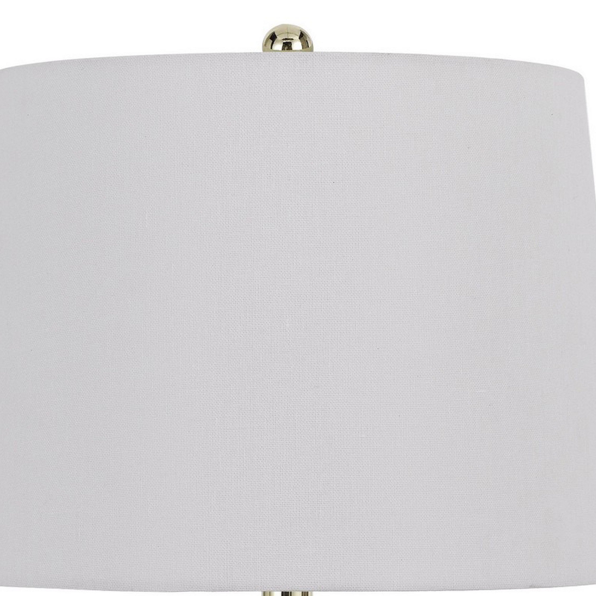 23 Inch Set of 2 Ceramic Accent Table Lamp Hammered Base White Gold-zoom-3